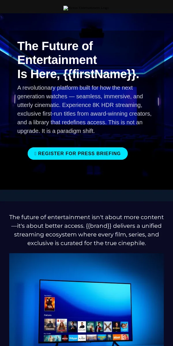 Press Release Email Template for Entertainment Media