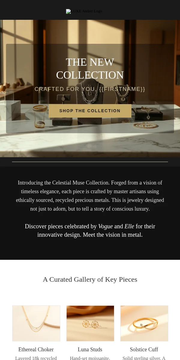 Press Release Email Template for Jewelry Accessories