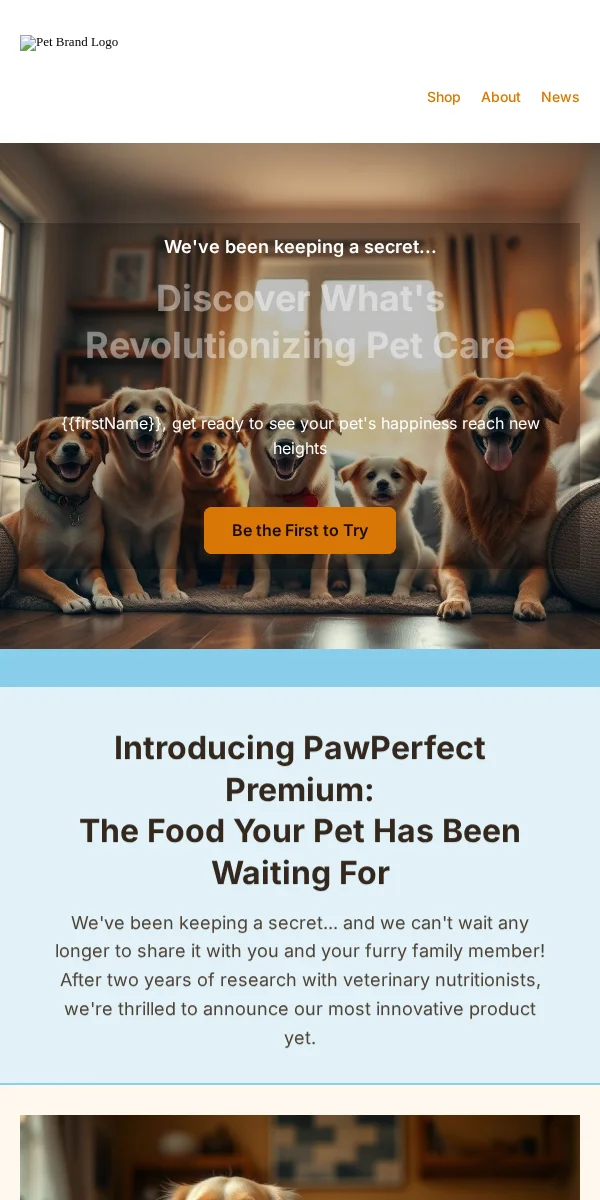 Press Release Email Template for Pets Animals