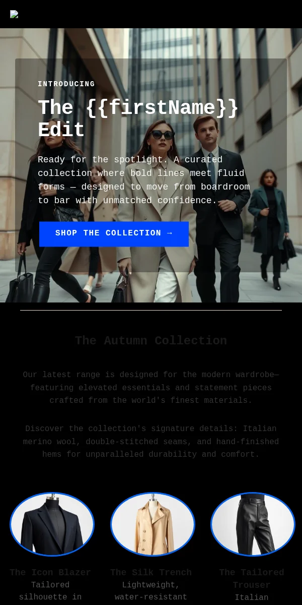 Product Launch Email Template for Apparel Fashion