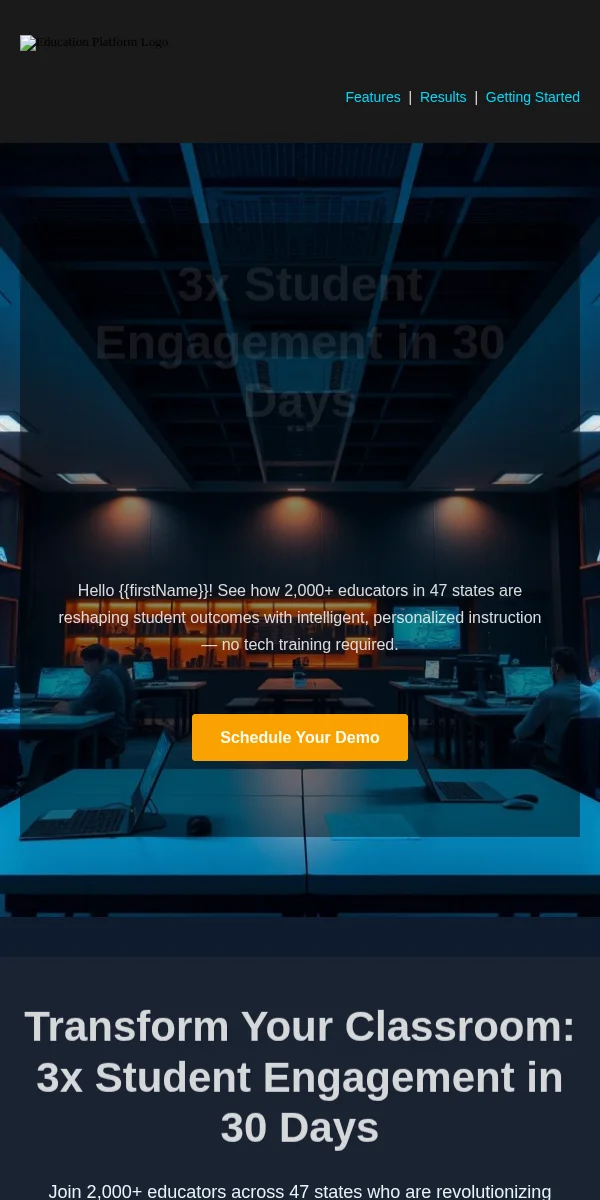 Product Launch Email Template for Education