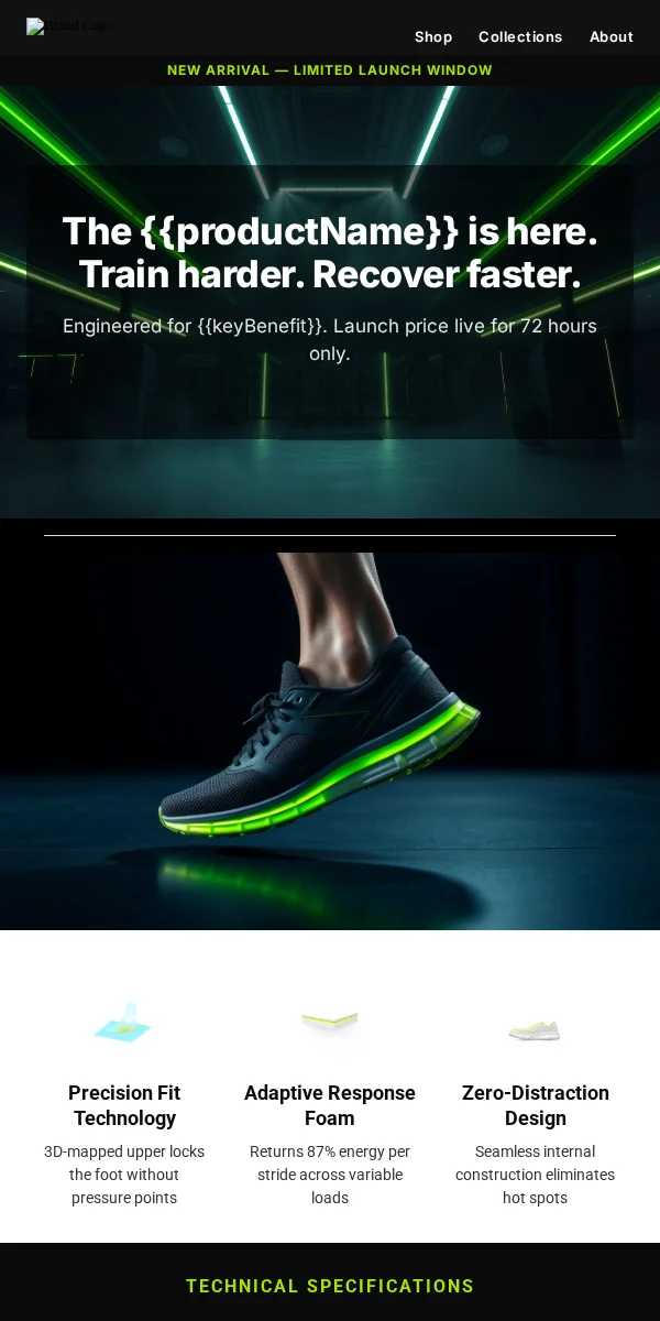 Product Launch Email Template for Sports Outdoors