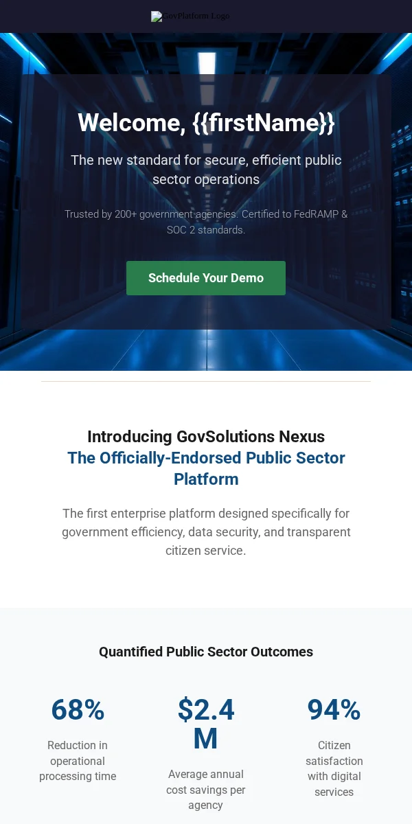 Product Launch Email Template for Government Public