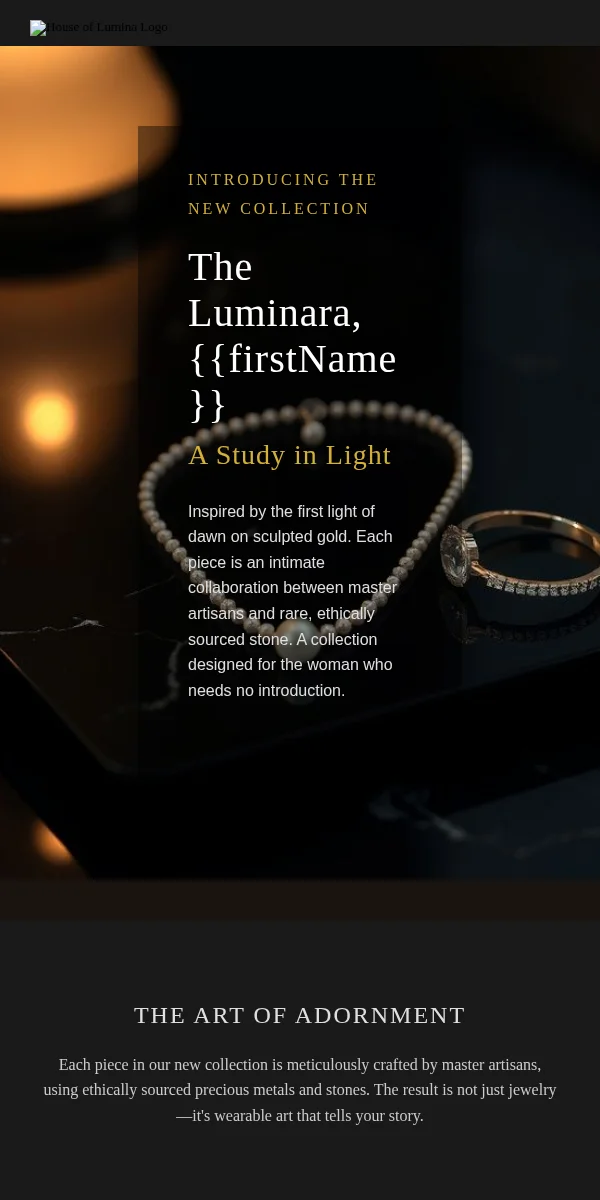 Product Launch Email Template for Jewelry Accessories