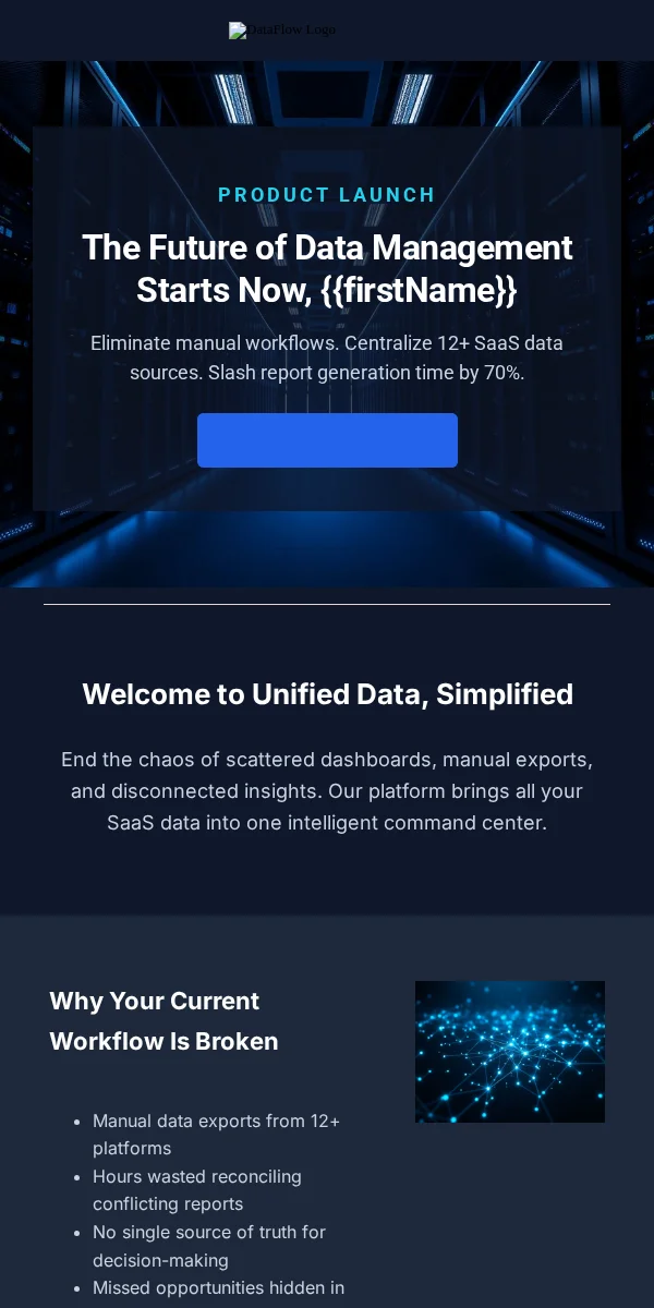 Product Launch Email Template for Saas Software