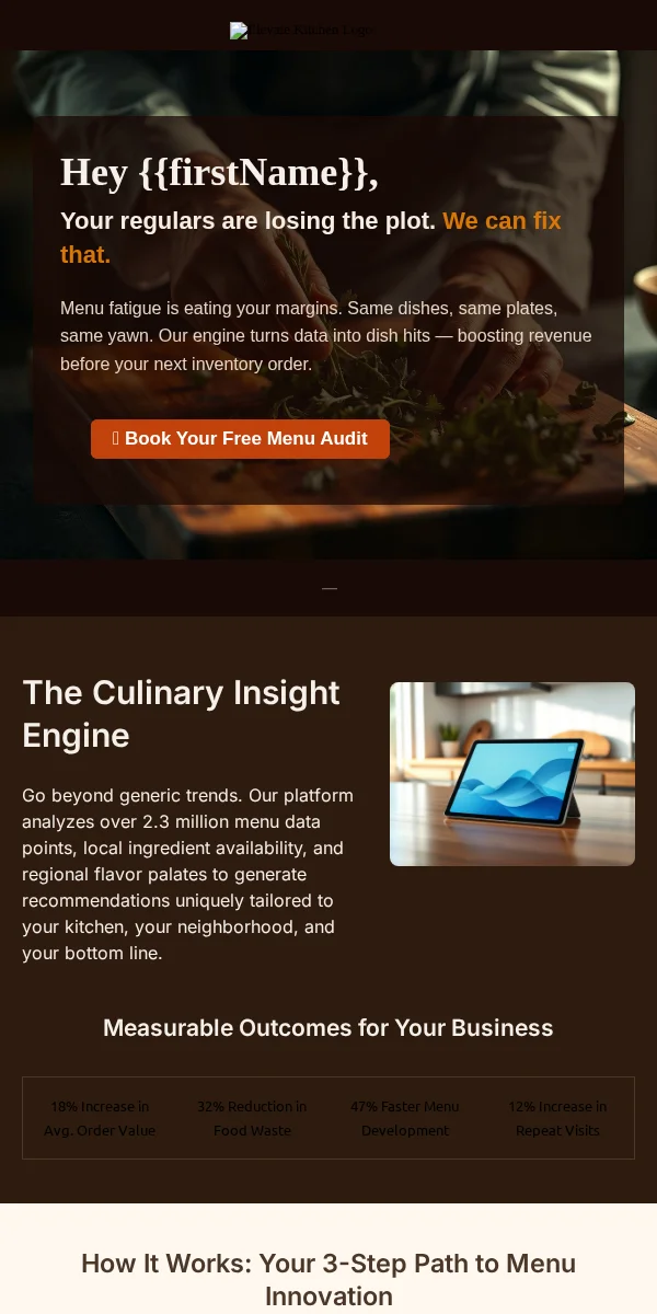 Product Recommendation Email Template for Food Beverage