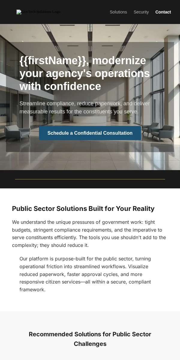 Product Recommendation Email Template for Government Public