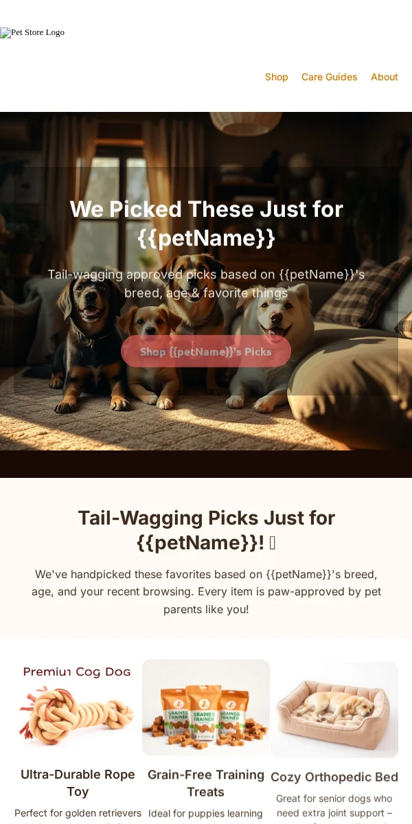 Product Recommendation Email Template for Pets Animals