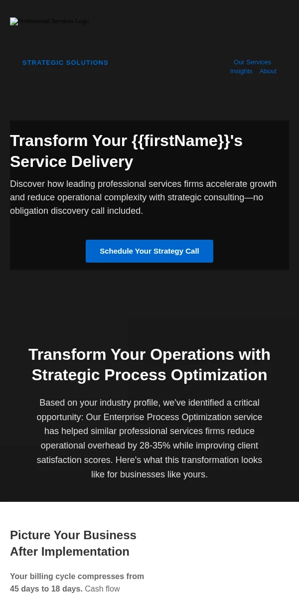 Product Recommendation Email Template for Professional Services