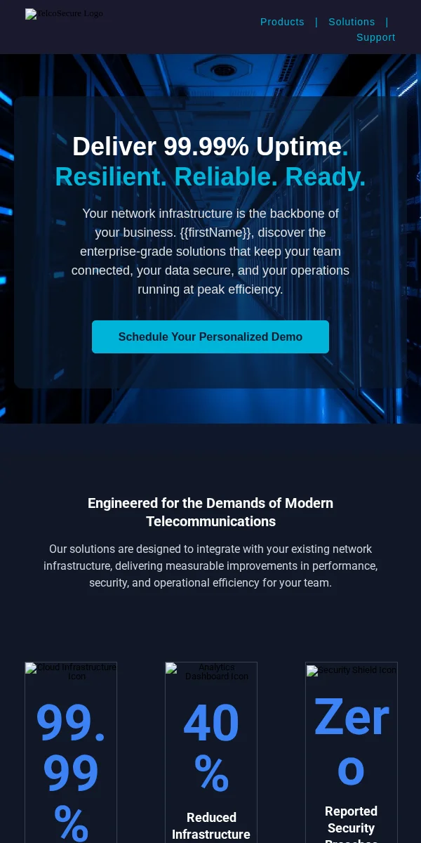 Product Recommendation Email Template for Telecommunications