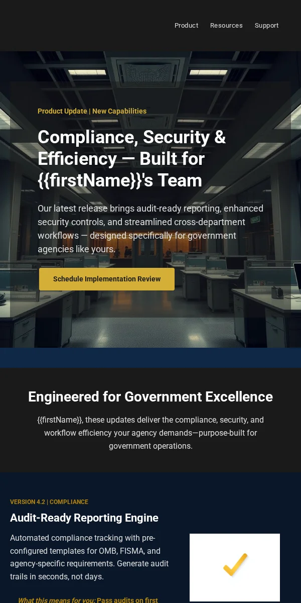 Product Update Email Template for Government Public
