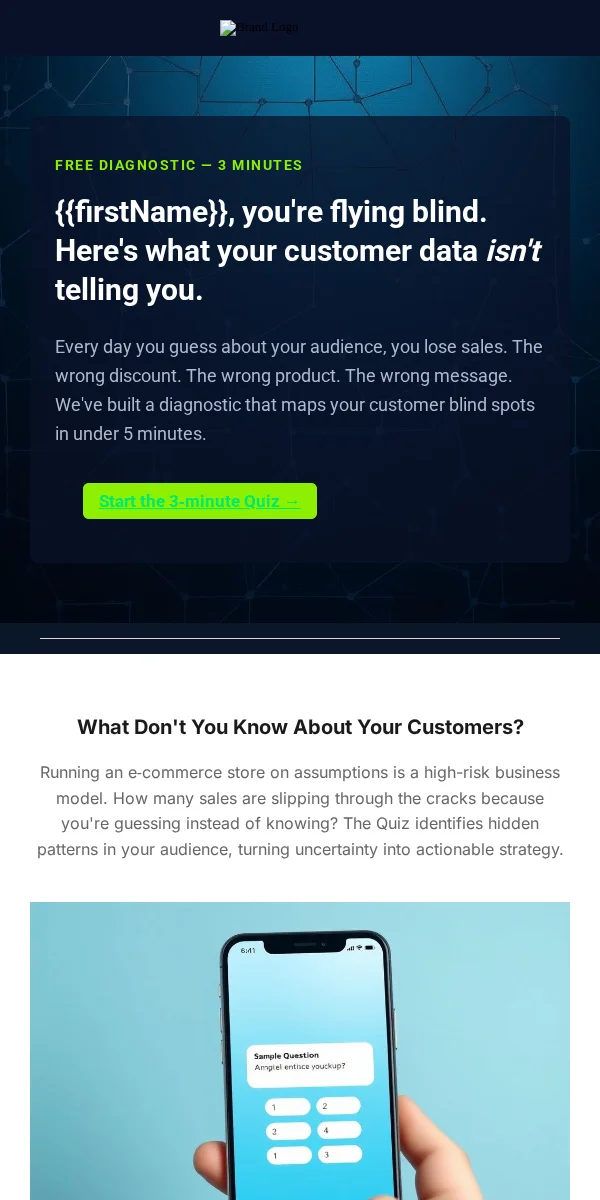 Quiz Email Template for Ecommerce Retail