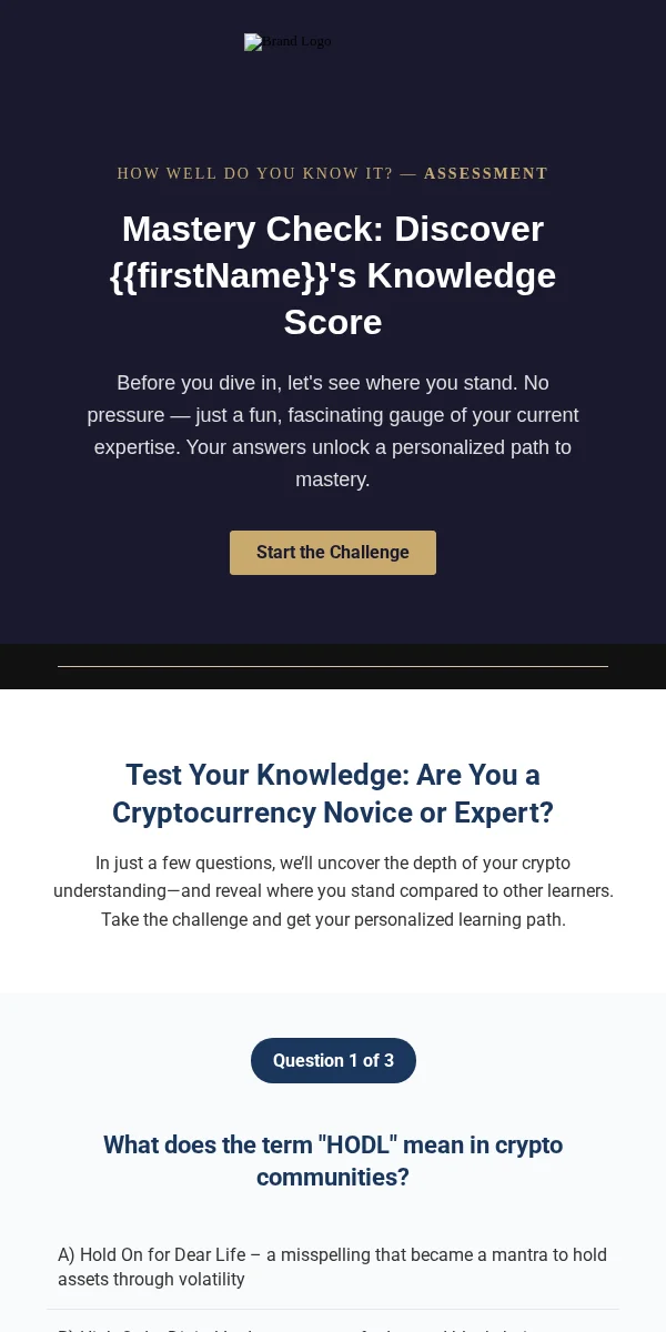 Quiz Email Template for Education