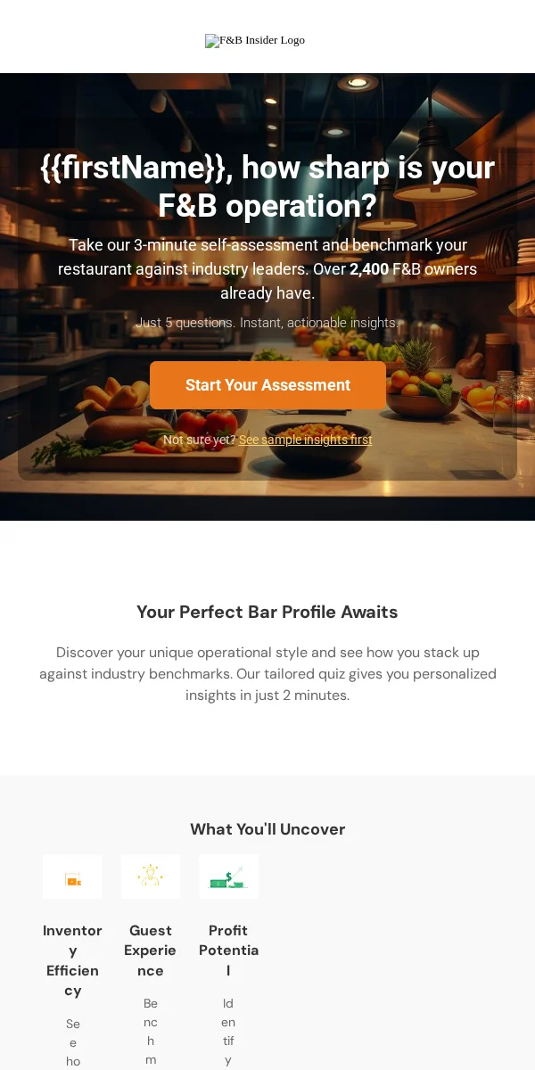 Quiz Email Template for Food Beverage