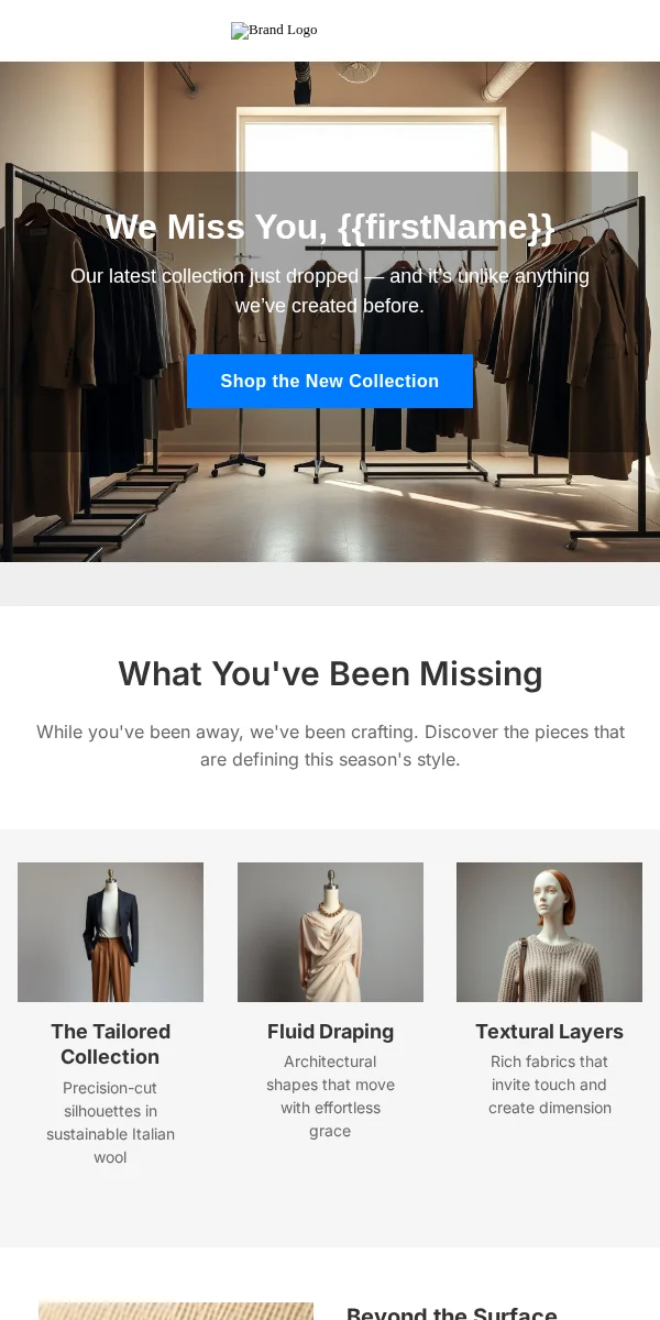 Re Engagement Email Template for Apparel Fashion