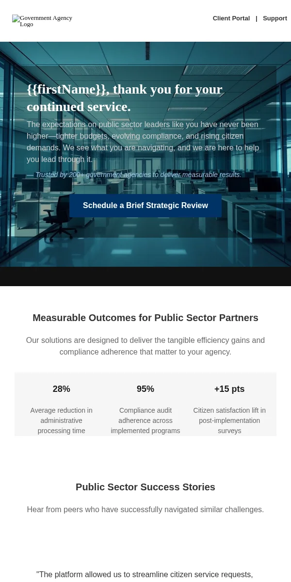 Re Engagement Email Template for Government Public