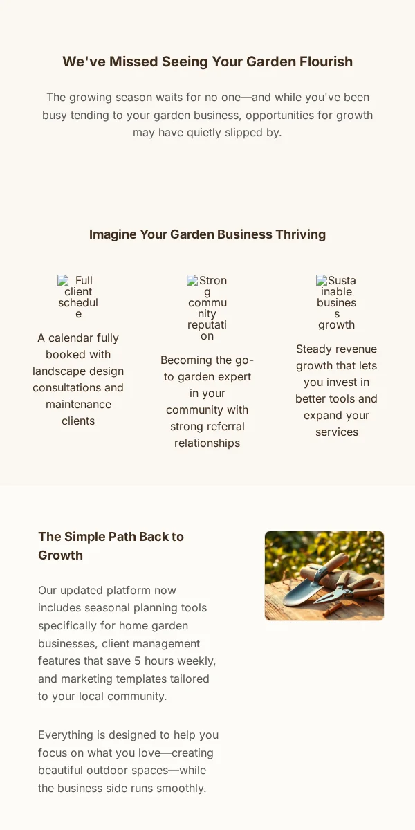 Re Engagement Email Template for Home Garden