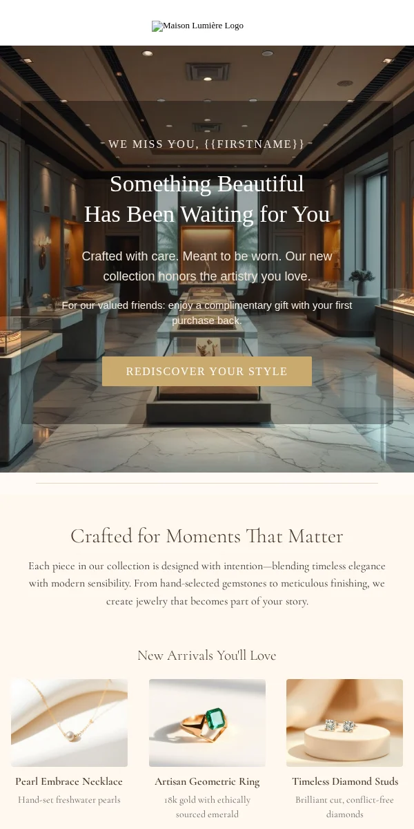 Re Engagement Email Template for Jewelry Accessories