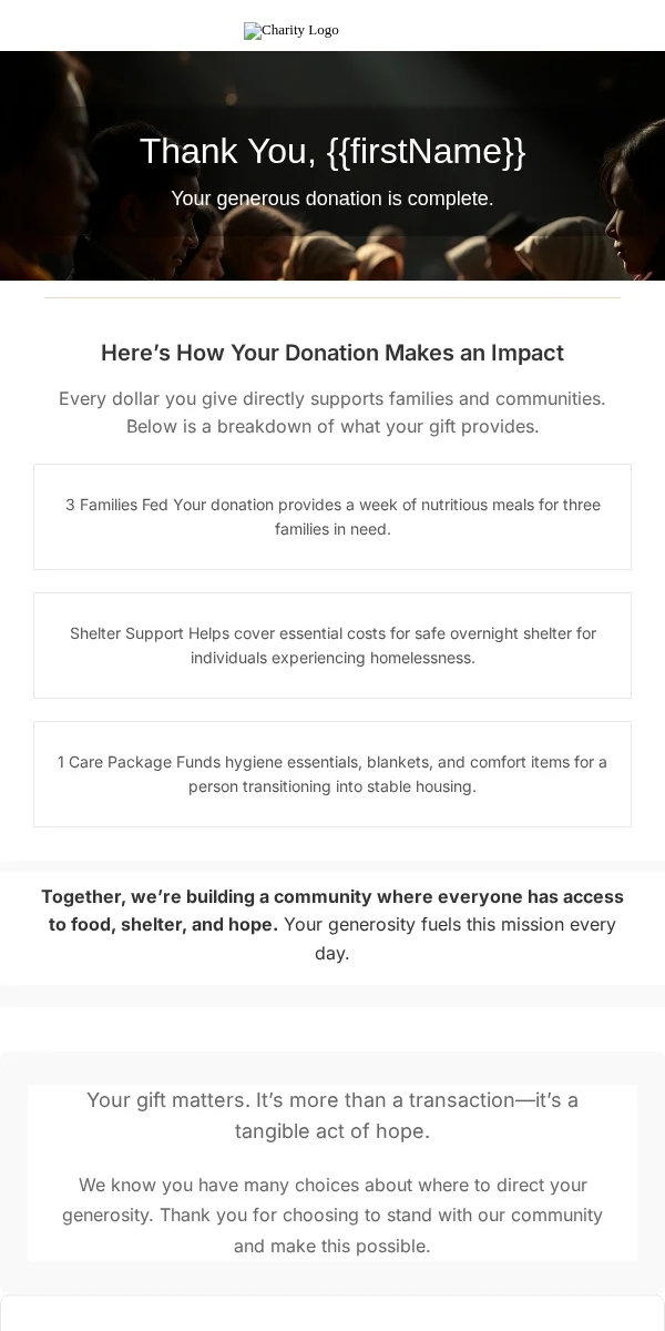 Receipt Email Template for Nonprofit Charity