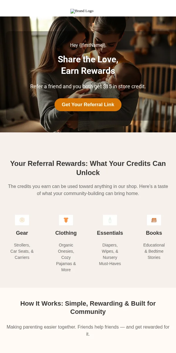 Referral Program Email Template for Baby Kids