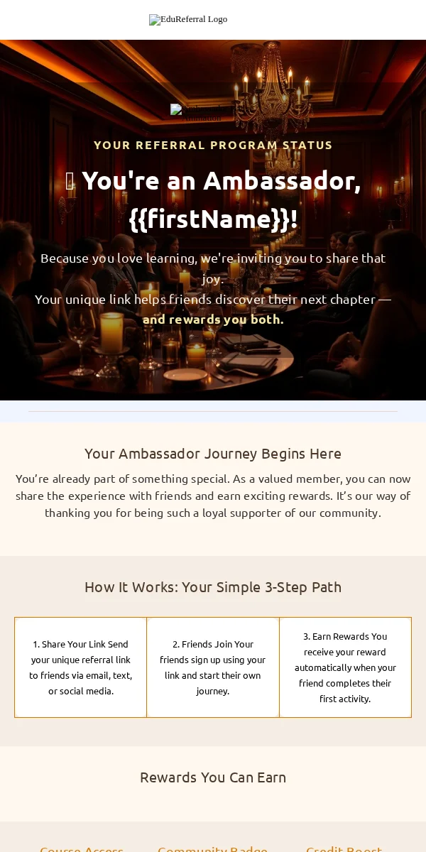 Referral Program Email Template for Education