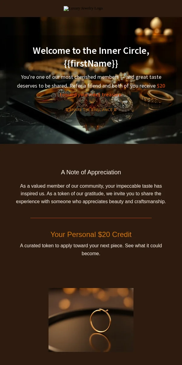 Referral Program Email Template for Jewelry Accessories
