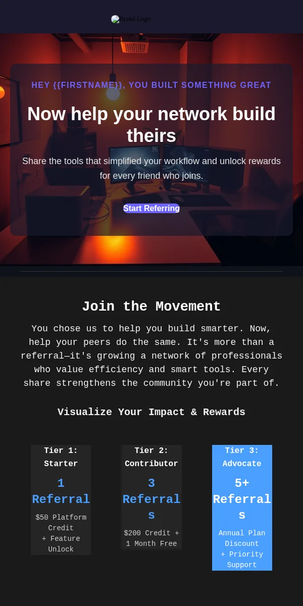 Referral Program Email Template for Saas Software