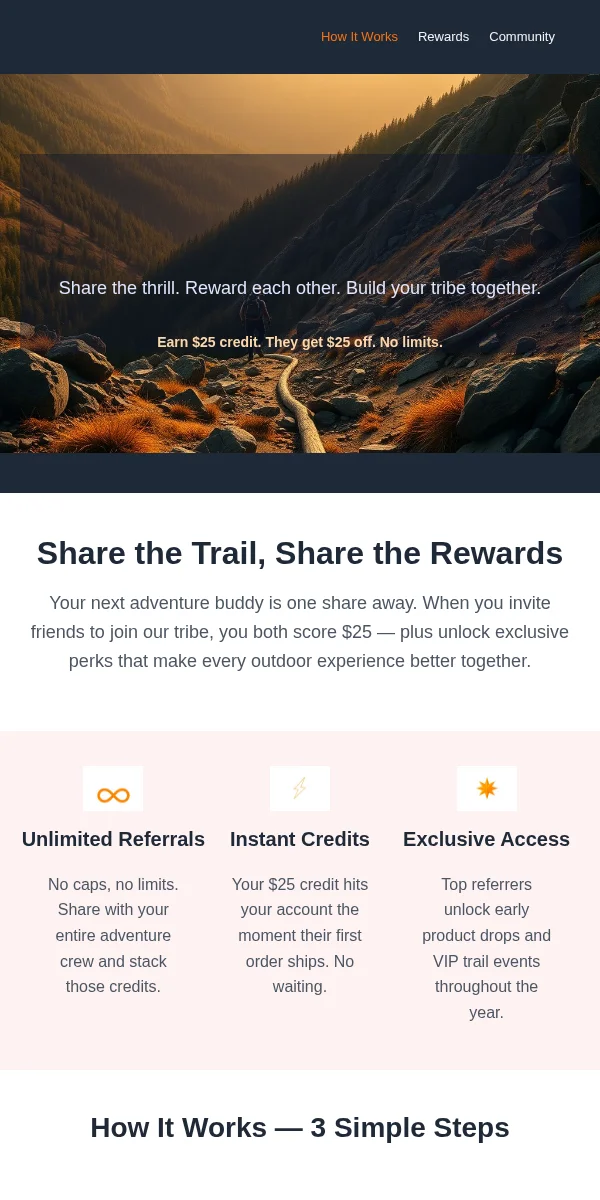 Referral Program Email Template for Sports Outdoors