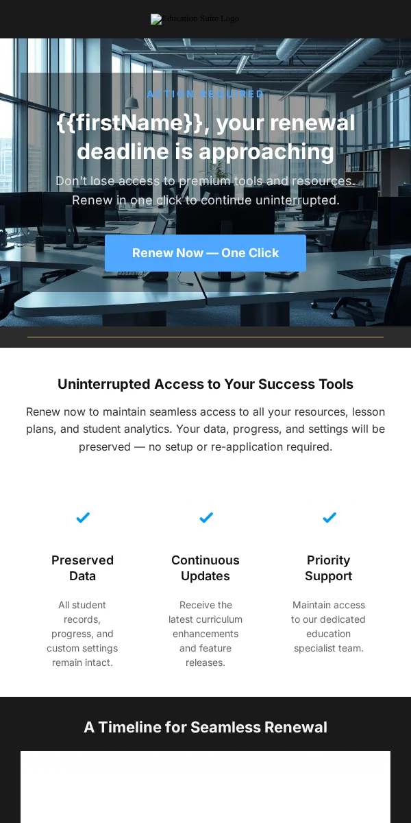 Renewal Reminder Email Template for Education