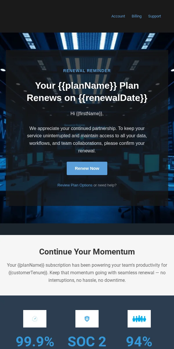 Renewal Reminder Email Template for Technology