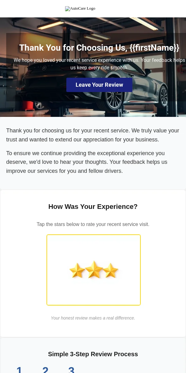 Review Request Email Template for Automotive
