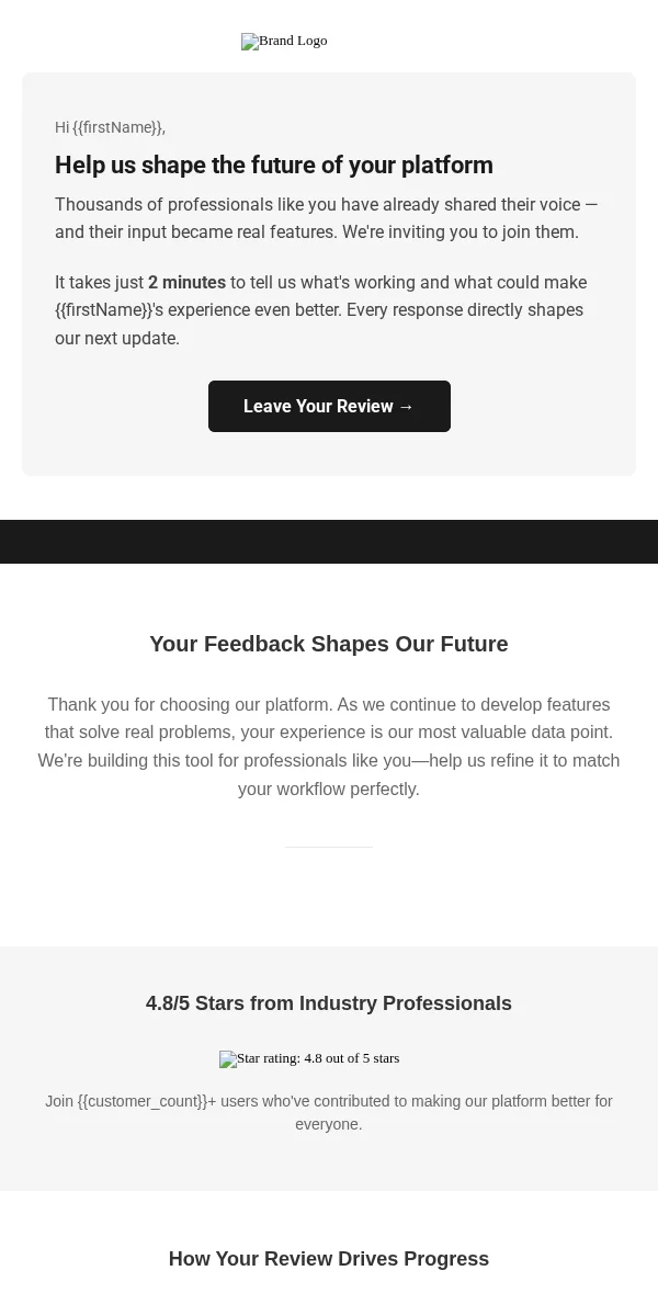 Review Request Email Template for Technology