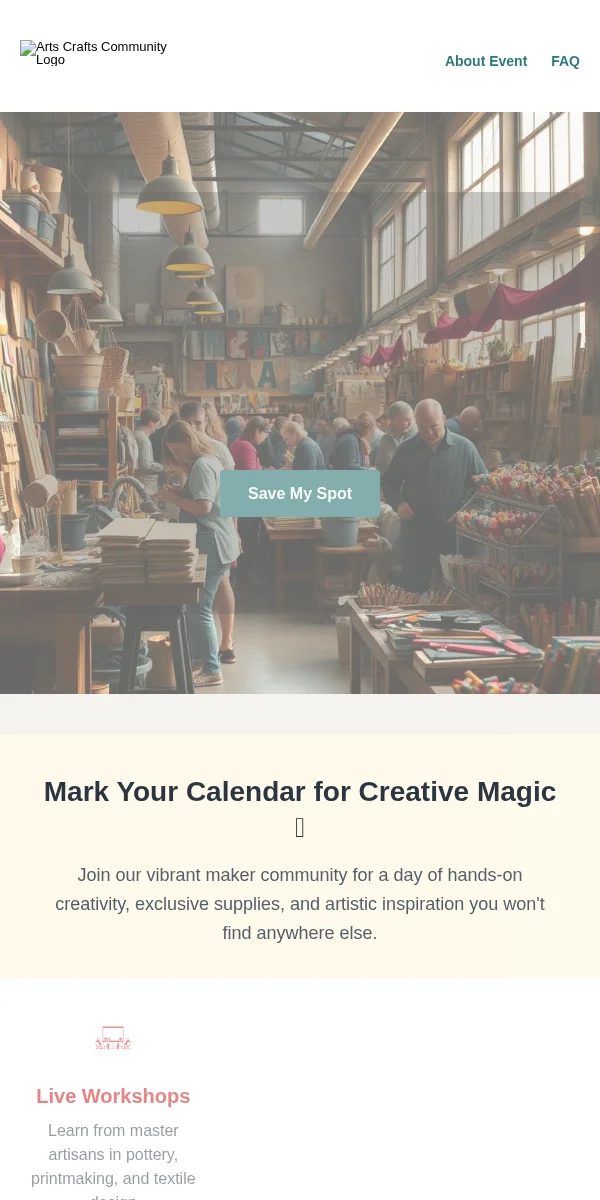 Save The Date Email Template for Arts Crafts