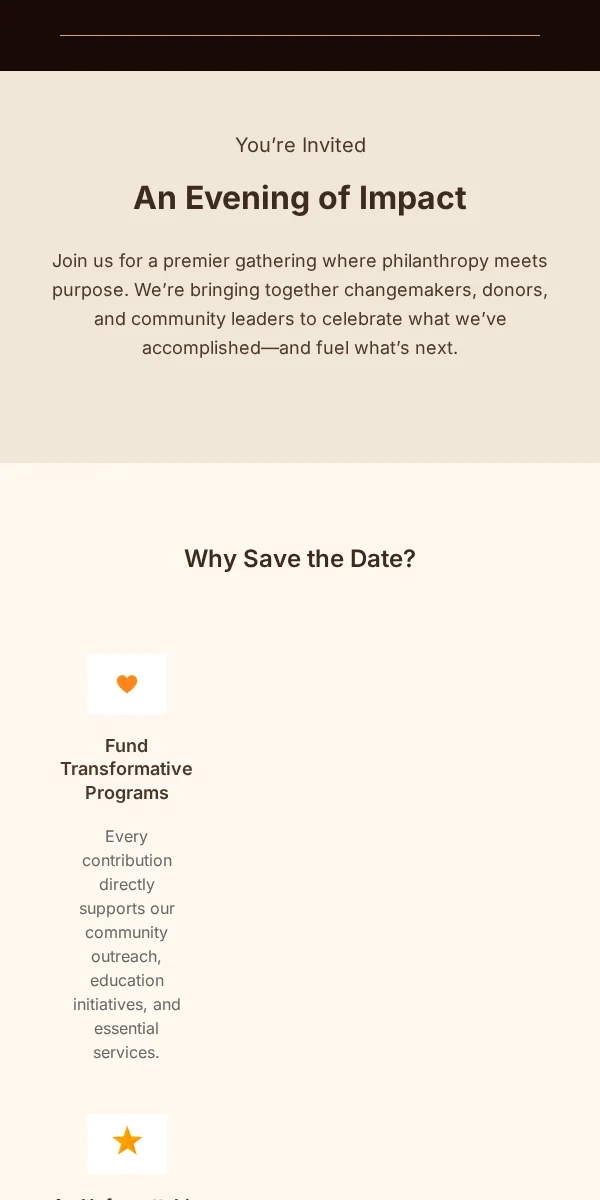 Save The Date Email Template for Nonprofit Charity