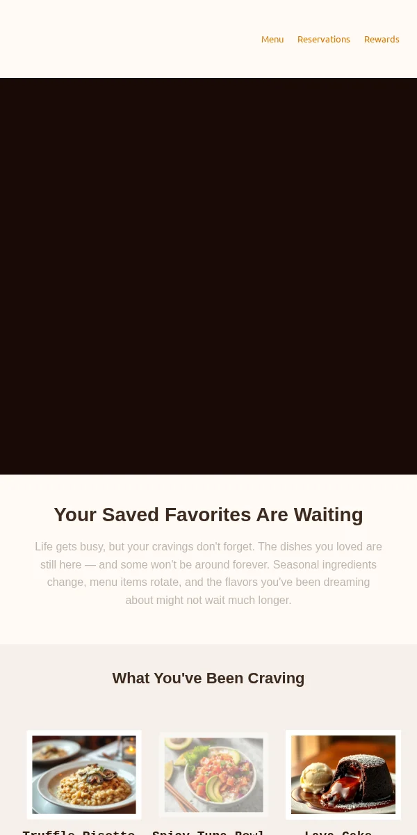 saved items reminder email template for restaurants