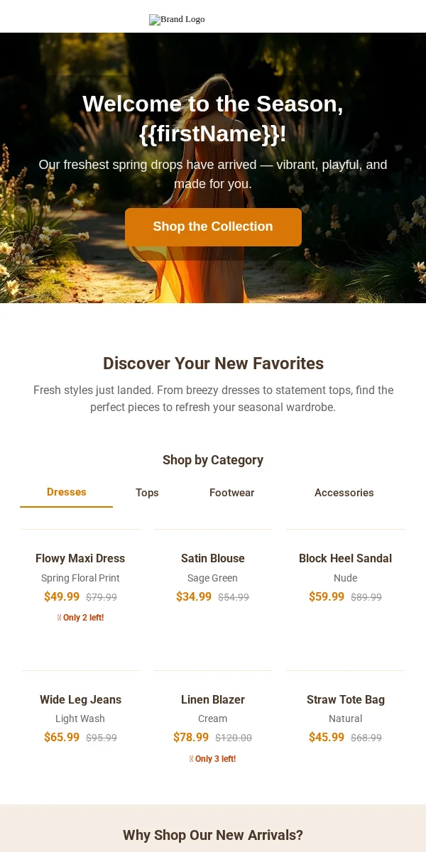 Seasonal Sale Email Template for Ecommerce Retail