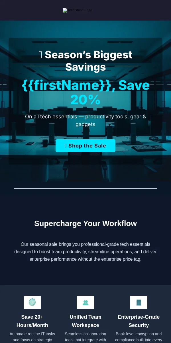 Seasonal Sale Email Template for Technology