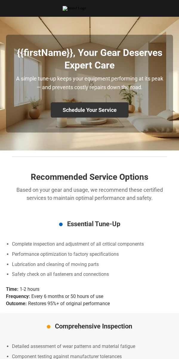 Service Reminder Email Template for Ecommerce Retail