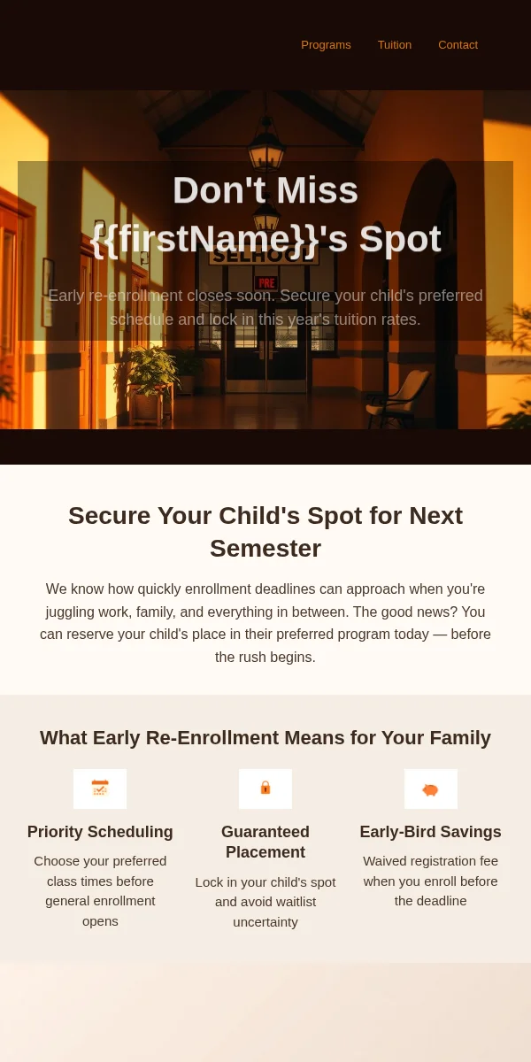 Service Reminder Email Template for Education