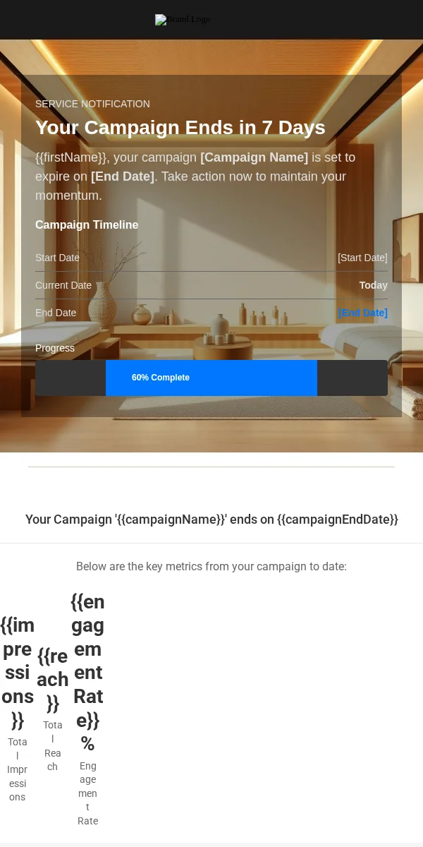 Service Reminder Email Template for Entertainment Media