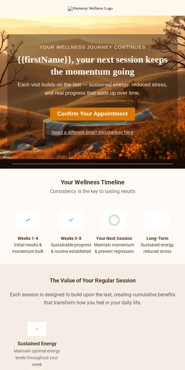 Service Reminder Email Template for Health Wellness