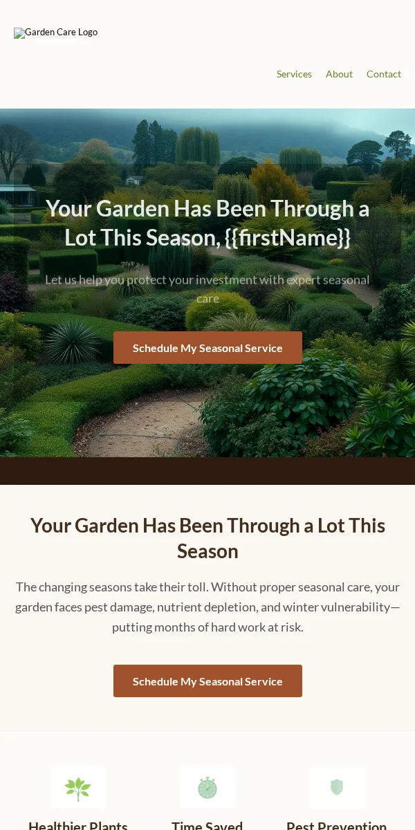 Service Reminder Email Template for Home Garden