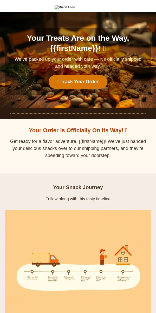 Shipping Notification Email Template for Food Beverage