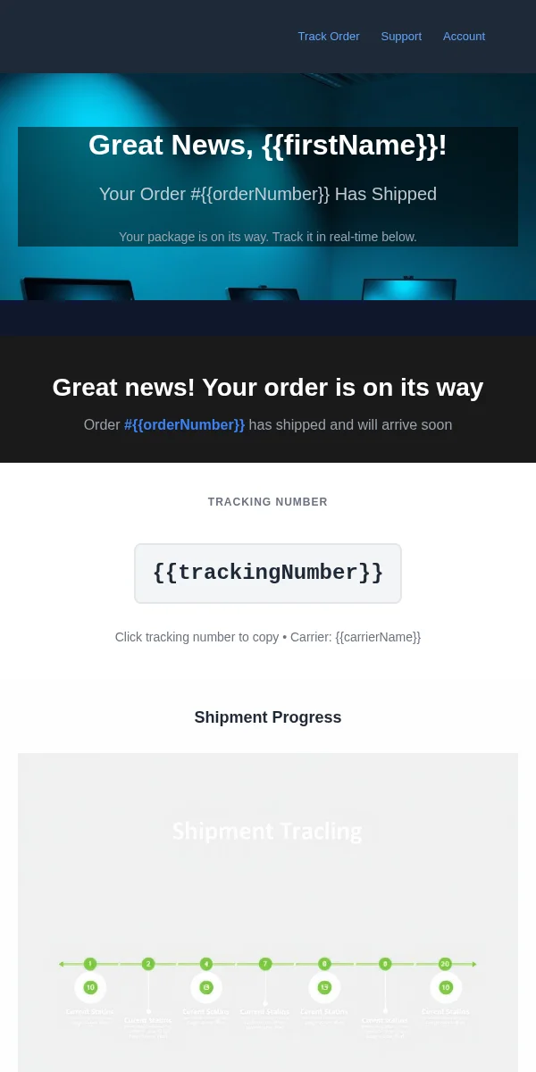 Shipping Notification Email Template for Technology