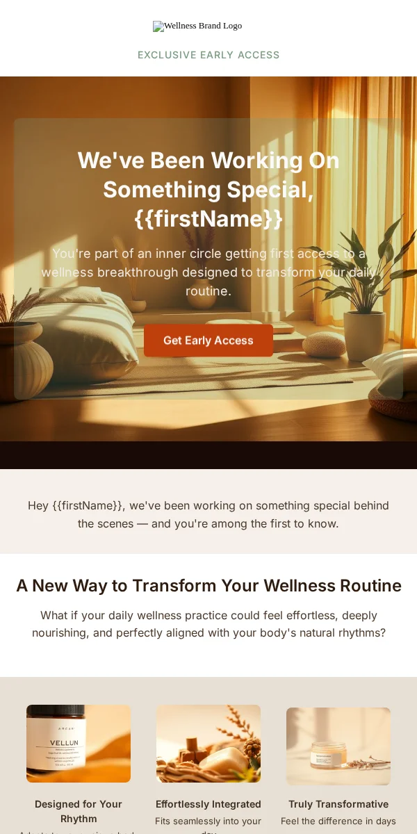 Sneak Peek Email Template for Health Wellness