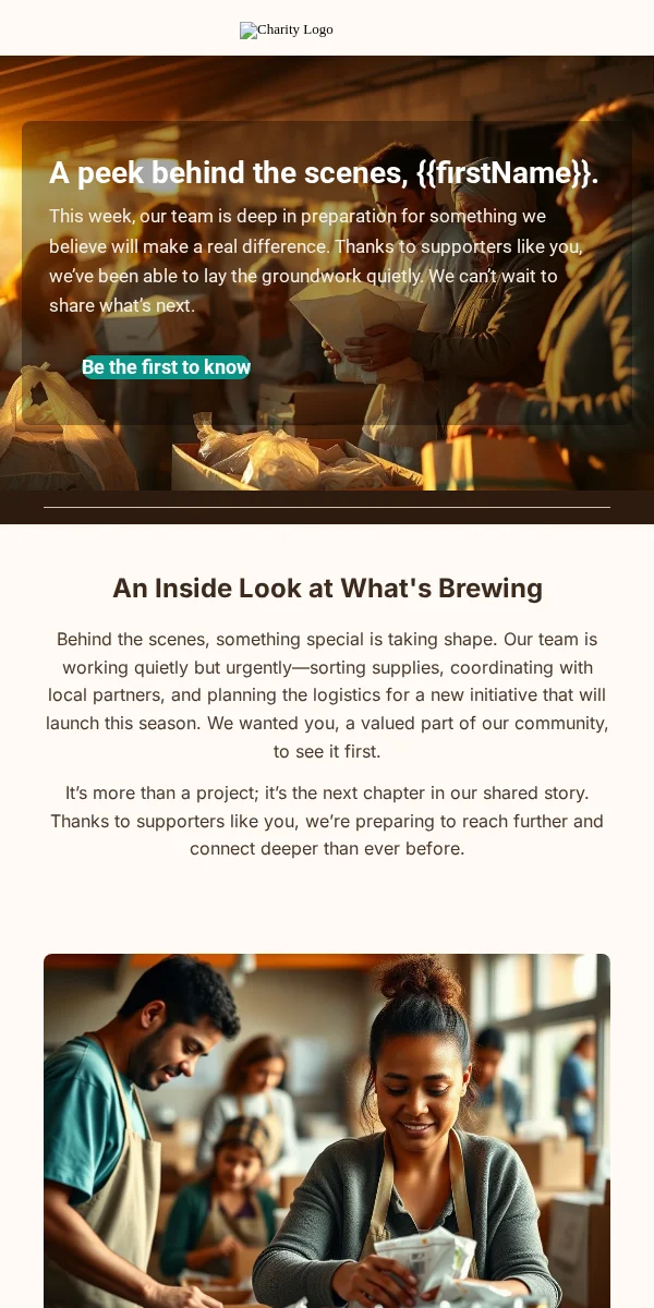 sneak peek email template for nonprofits