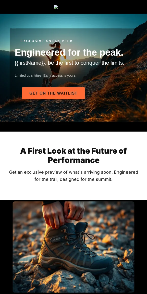 sneak peek email template for fitness & sports