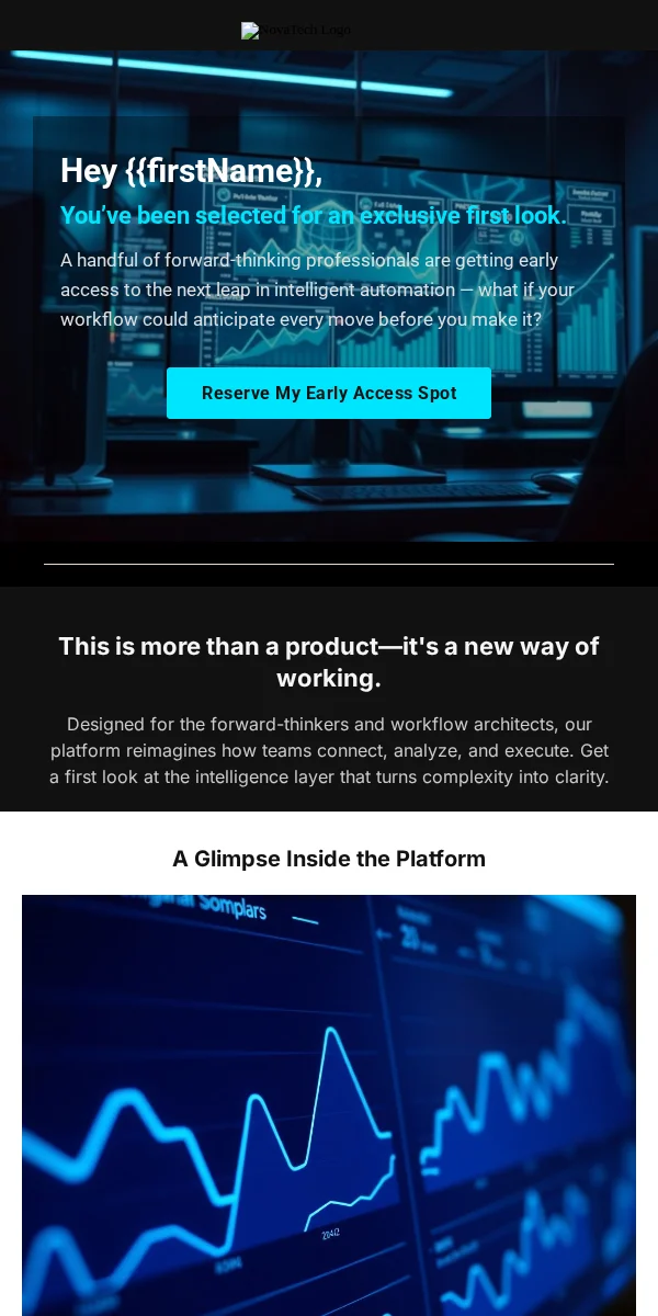 Sneak Peek Email Template for Technology