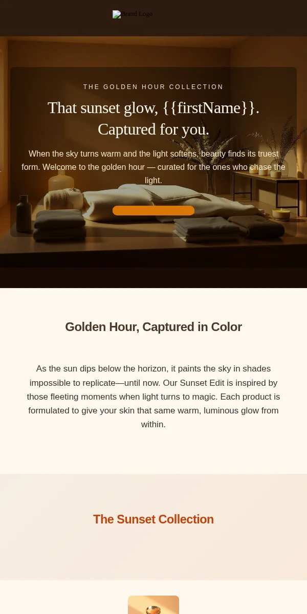 Sunset Email Template for Beauty Cosmetics