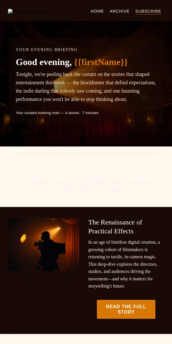 Sunset Email Template for Entertainment Media
